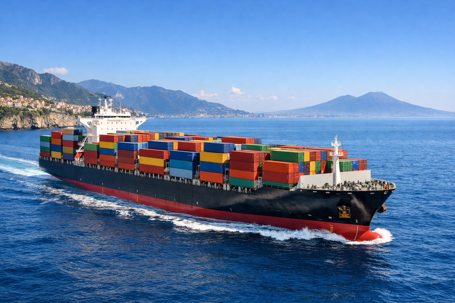 Container ship at sea - Sea Freight Autotrasporti